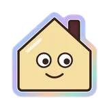 Smiling house vinyl sticker